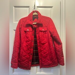 Pendleton Womens Sz Small Diamond Quilted Jacket Coat Red Snaps National Park